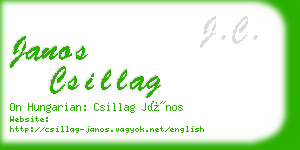 janos csillag business card